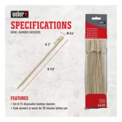 Weber Bamboo Skewer Set 25pc -Weber 07792402194 2