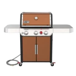 Weber GENESIS E325s Series Gas Grill, 39,000 Btu, Natural Gas, 3Burner, Enclosed Cabinet Storage, Copper