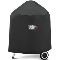 Weber Grill Cover, 30 In W, 30 In H, Polyester, Black