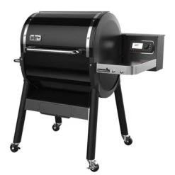Weber SmokeFire 22510001 Pellet Grill, 672 Sqin Primary Cooking Surface, Side Shelf Included Yes