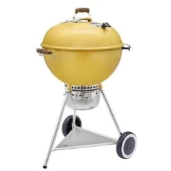 Weber 70th Anniversary Series Kettle Charcoal Grill, 363 Sqin Primary Cooking Surface, Hot Rod Yellow
