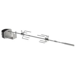 Weber Grill Rotisserie, 2 Fork, 304 In L Spit Rod, Stainless Steel Spit Rod
