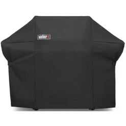Weber Grill Cover, 67 In W, 48 In H, Polyester, Black